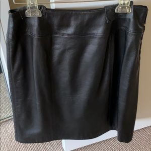 Women”s Kate Hill Black Leather Skirt